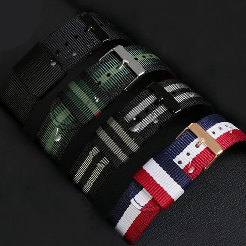 Imagen 2 del producto Correa de muñeca de cuero y nailon para reloj de repuesto de lona serie SWATCH, pulsera de 17mm, 19mm y 20mm, accesorios para pulsera para hombre y mujer