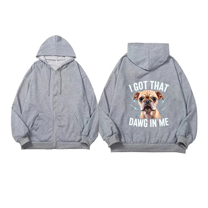 سترة رجالية بغطاء للرأس مطبوعة على شكل كلب أسود، سترة برسومات Got That Dog In Me، ملابس غير رسمية للأنشطة الخارجية واليومية #2