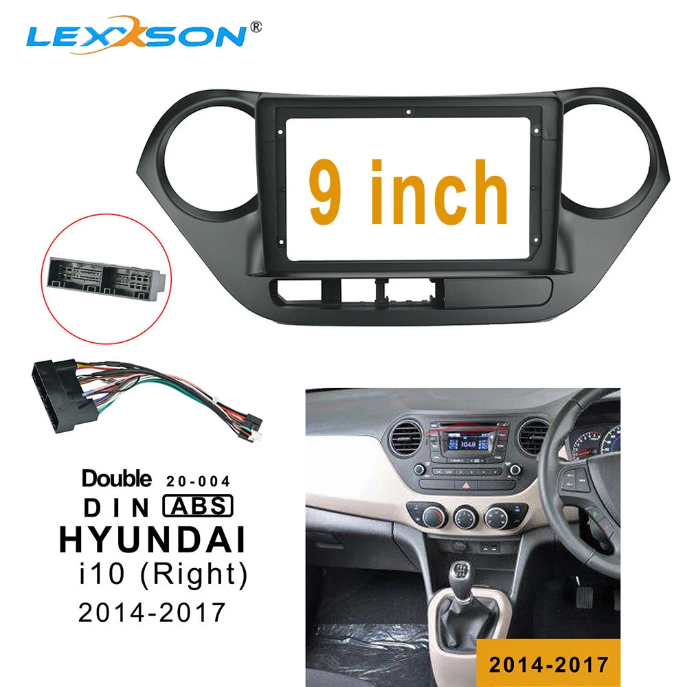 

9-дюймовая Автомобильная панель для HYUNDAI I10 2014-2017 (правое колесо), 2 Din, монтажная панель, двойная Din Автомобильная магнитола, рама для Dvd