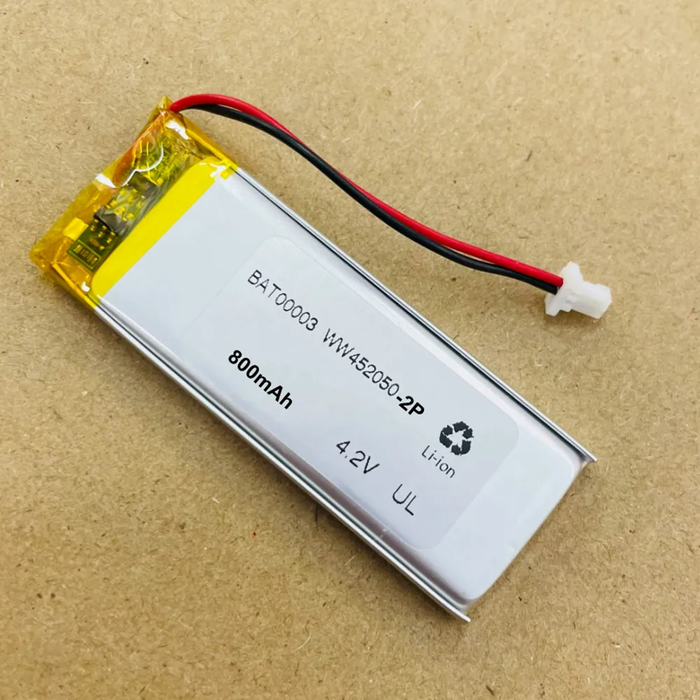 WW452050-2P 800mAh 4.2V 452050-2p 452050 402050 LIP451949 Li-po Lithium Ion Rechargeable Battery For Scala Rider G9x Earphone