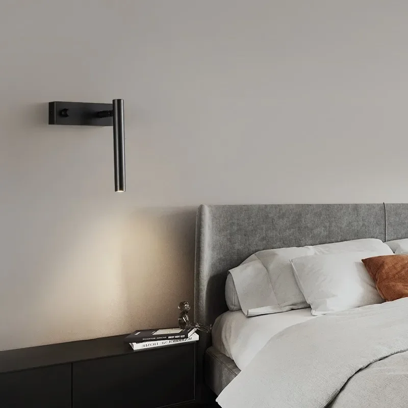 Copper Wall Lights With Switch Rotatable For Bedroom Living Room Reading Lamp Natural Light