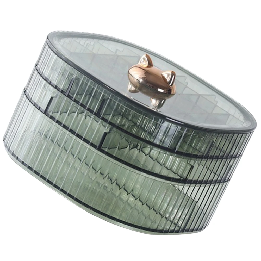 

Jewelry Storage Box 3-tier Large Capacity Desktop Organizer Case Stackable Rings Earrings Holder Container Home Bedroom