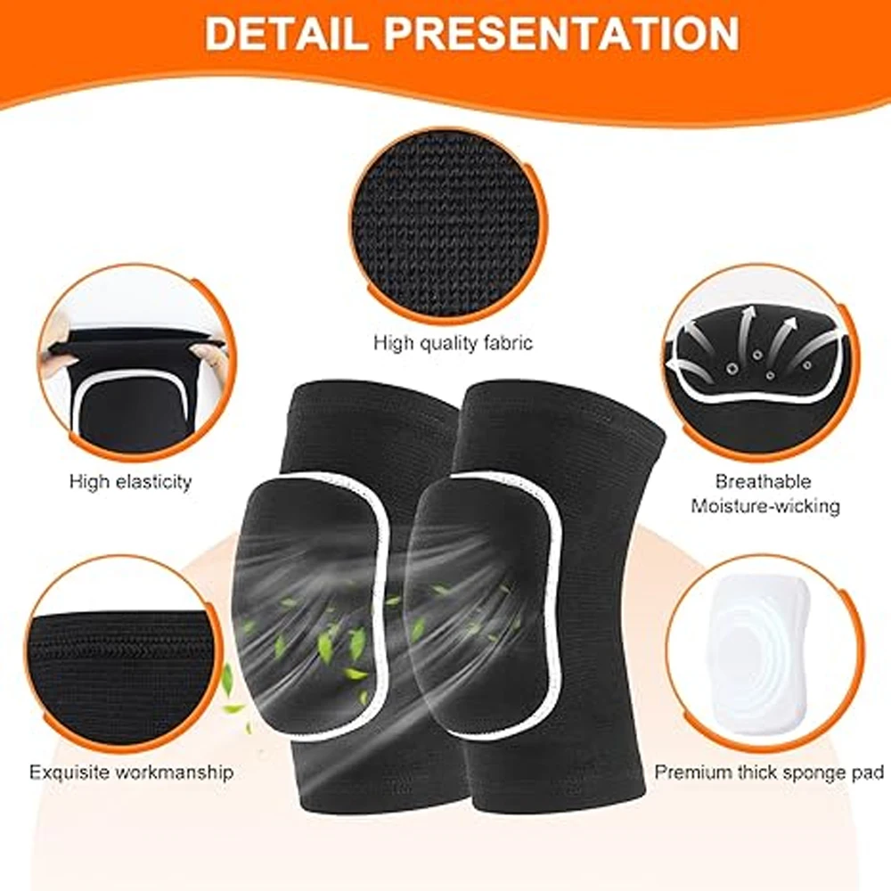 Shock-Absorbing Knee Support Brace - Multi-Sport Breathable Compression Sleeve for Volleyball, Dance, Yoga - Men, Women, Kids