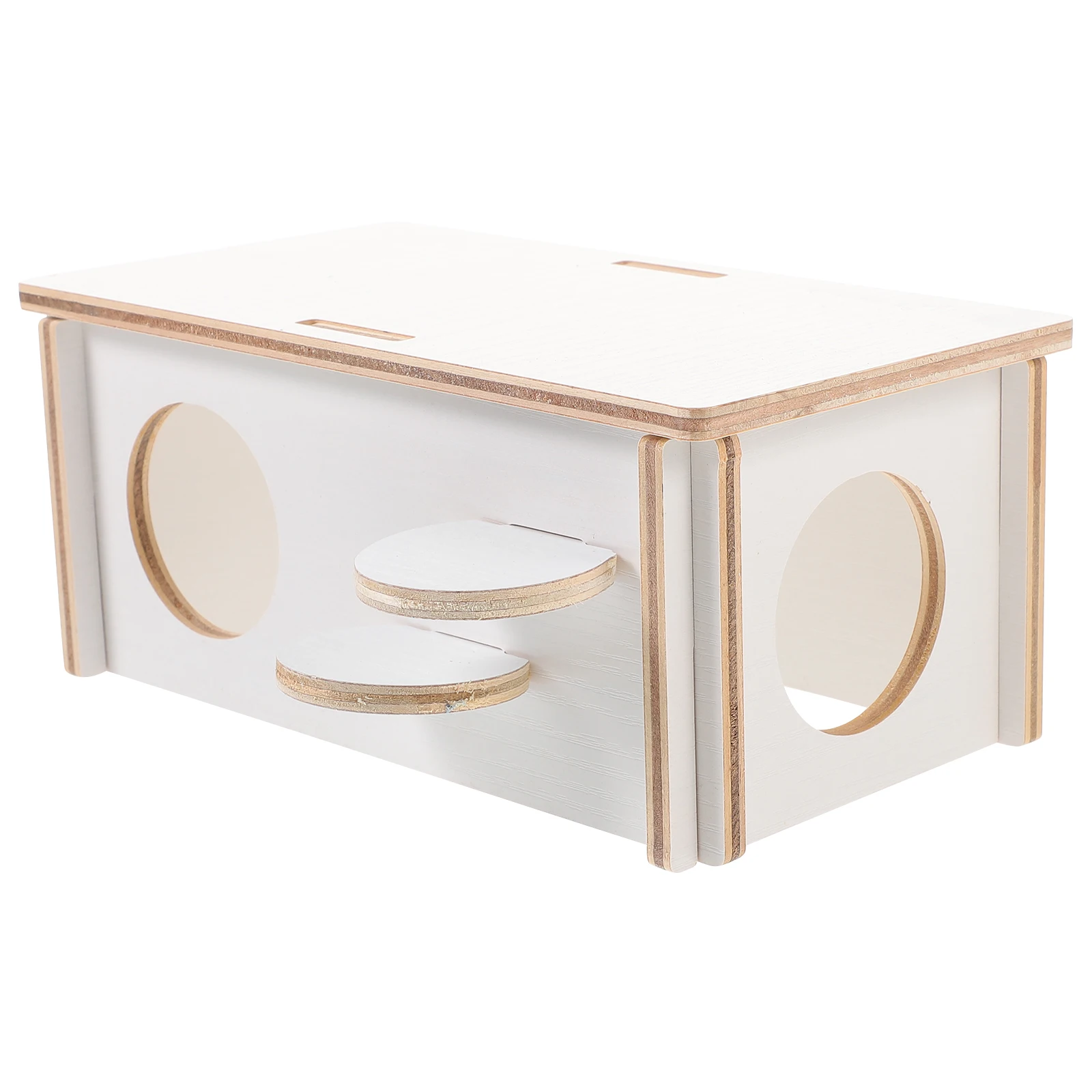 

Wooden Bedroom Indoor Guinea Hutch Rat Toys Hamster Hideout House Natural Safe Warm Comfortable Wooden Rat Hideout Delicate