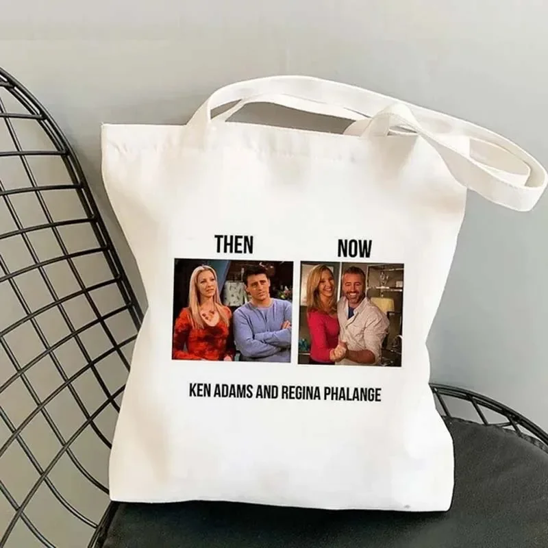 2024 Friends TV Show Canvas Handbag Women\'s Shopping Reusable Large Capacity Foldable Shoulder Bag Portable Original Sail Bag