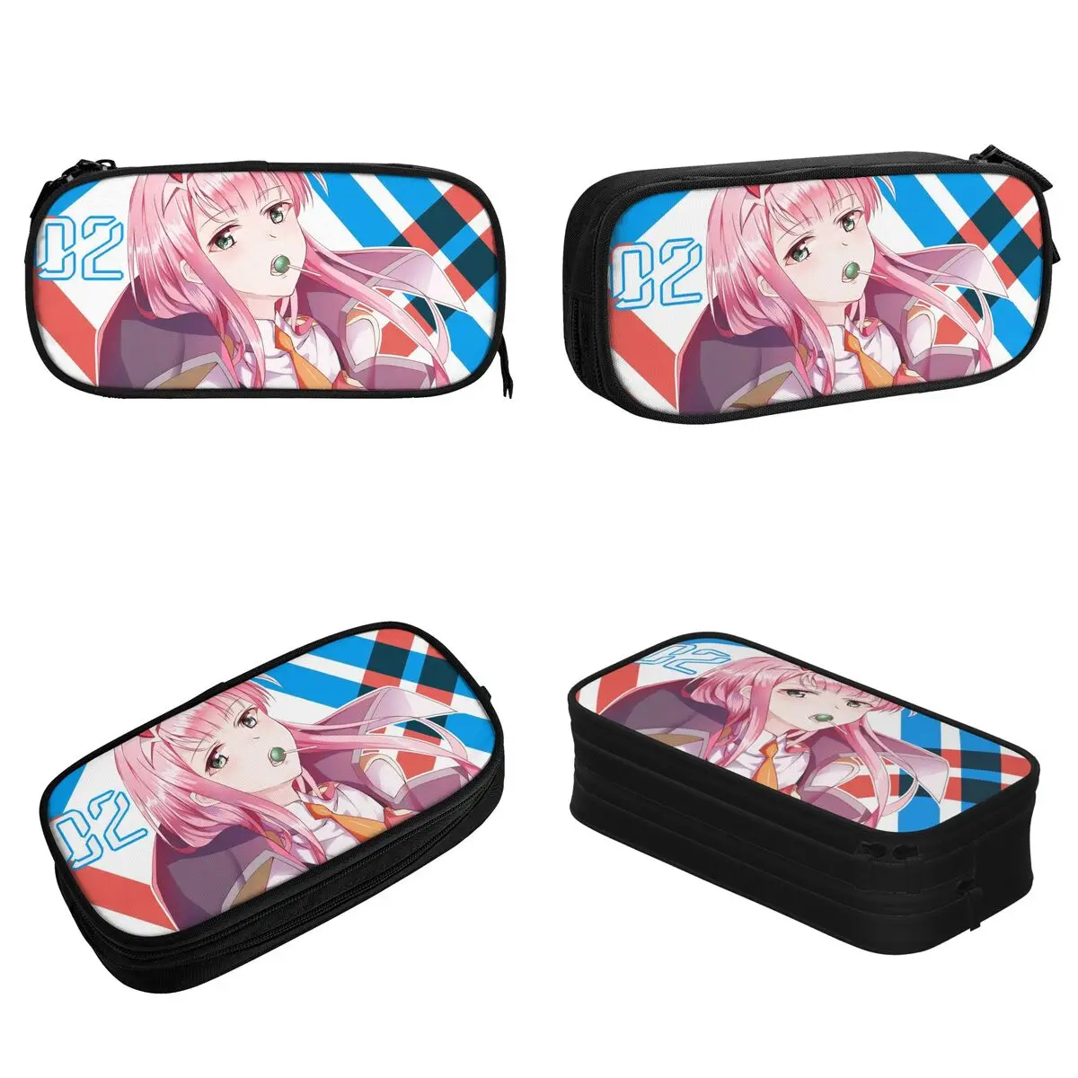 Zero Two Sweet Girl Pencil Cases Darling in the Franxx Anime Pencilcases Pen for Student Bags School Supplies Gift Stationery