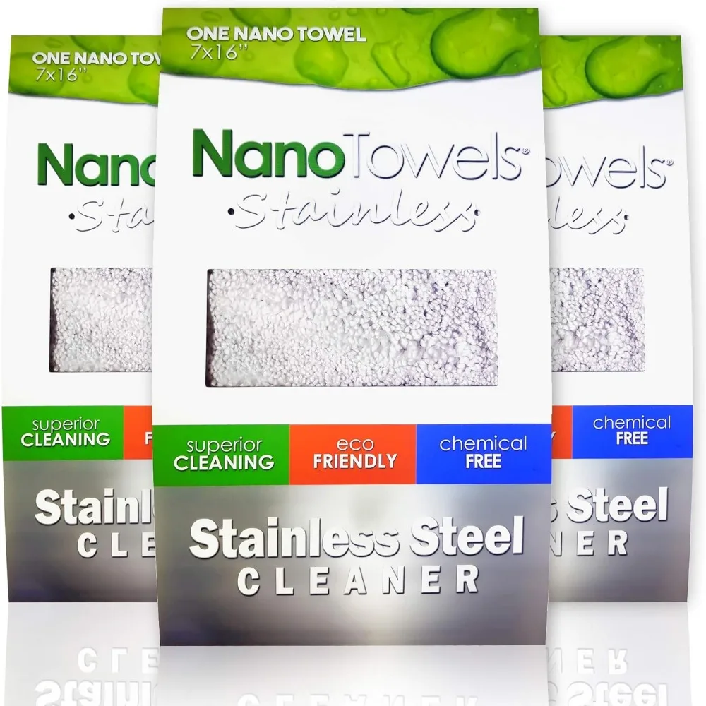 

Eco Stainless Steel Cleaner 3 Reusable Cloths Chemical Free Kid Pet Safe