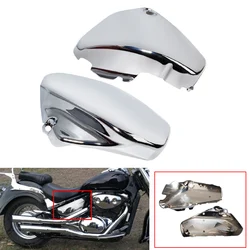 Motorcycle Accessories Chrome Left & right Battery Side Cover Fairing For Suzuki Boulevard Voluisa C50 VL400 VL800 VL 2005-2017