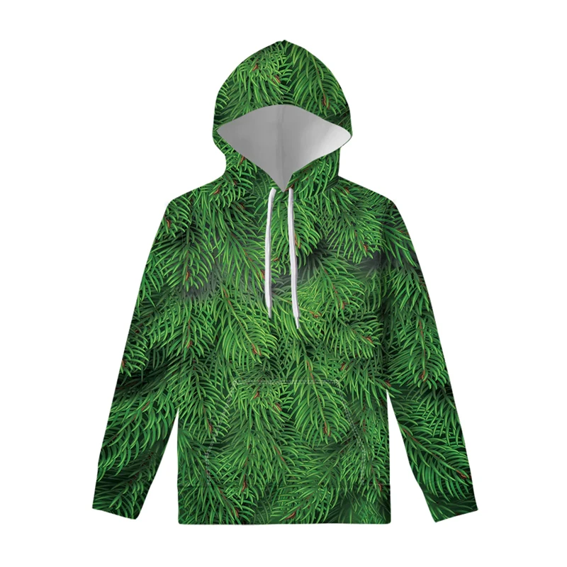 Sudadera con capucha con estampado 3D de árbol de Navidad para hombre, sudadera de gran tamaño, chaqueta suelta de moda Harajuku, jerséis casuales con capucha, Tops de ropa de calle