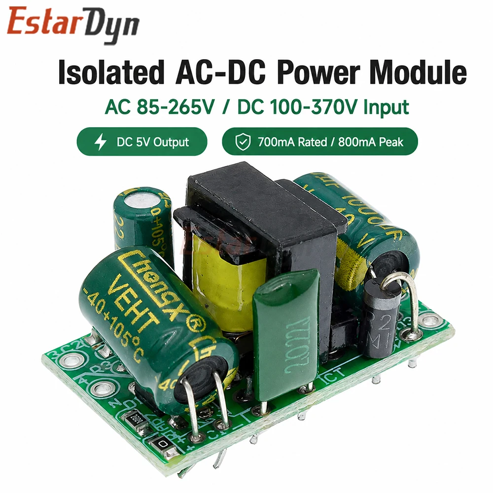 Estardyn Isolated AC-DC Power Module 220V to 5V 700mA 3.5W Step Down Converter for Smart Home IoT DIY