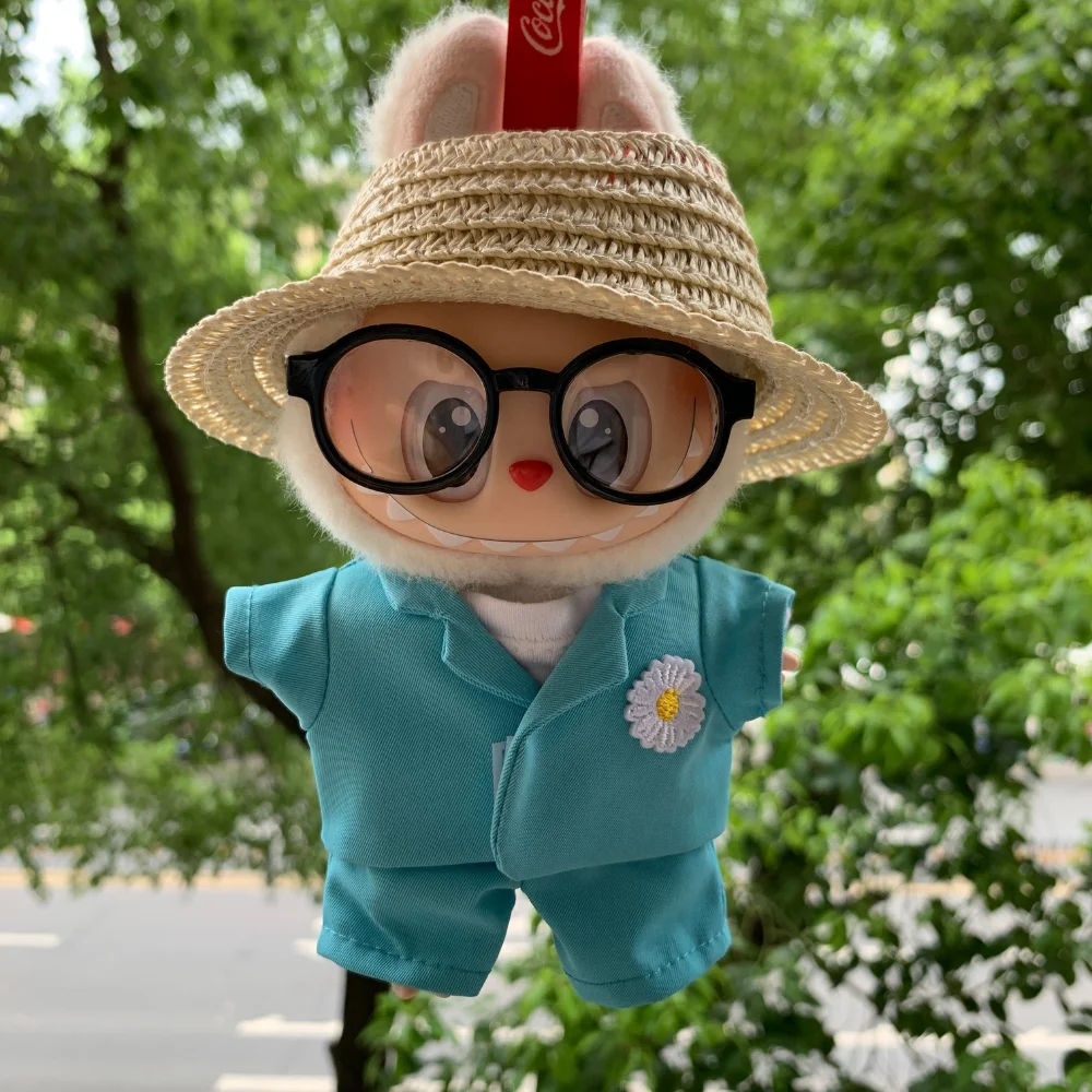 

For 15/17cm Ropa labubu v1/v2/v3 cloth baby clothes lucky pendant Korean wave star clothes heart for labubu outfits