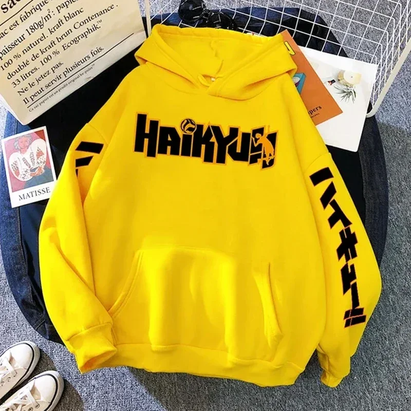 Japan Anime Haikyuu Manga Prints Hoodies Mens Fashion Hoody Hip Hop Fleece Sweatshirts Crewneck Pullovers Cute Clothing Pullover