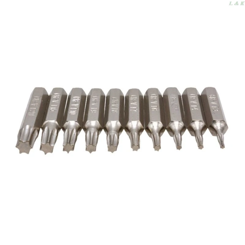 10PCS CR-V Torx Screwdriver Bits Set T3 T4 T5 T6 T7 T8 T9 T10 T15 T20 Mobile Repair Bit Plum Blossoms Repairing Head