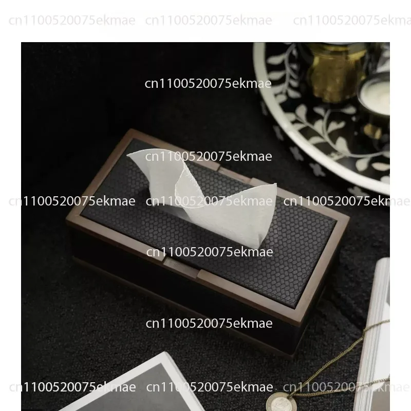 Leather Tissue Box, Walnut Wood Tissue Holder, Luxury Living Room
