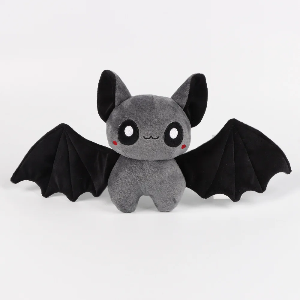 Conejo de murciélago negro, muñeco de peluche, Animal relleno, juguete de peluche, regalo de cumpleaños, regalo de vacaciones para Halloween, Navidad, juguetes de compañía del diablo