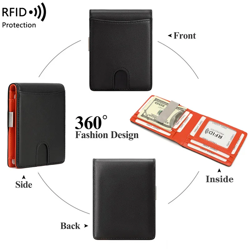 Luxury Men Wallets Minimalist RFID Blocking Multi Functional Money Bags Ultra Thin Card Holder Wallet For Man Small Short Purse