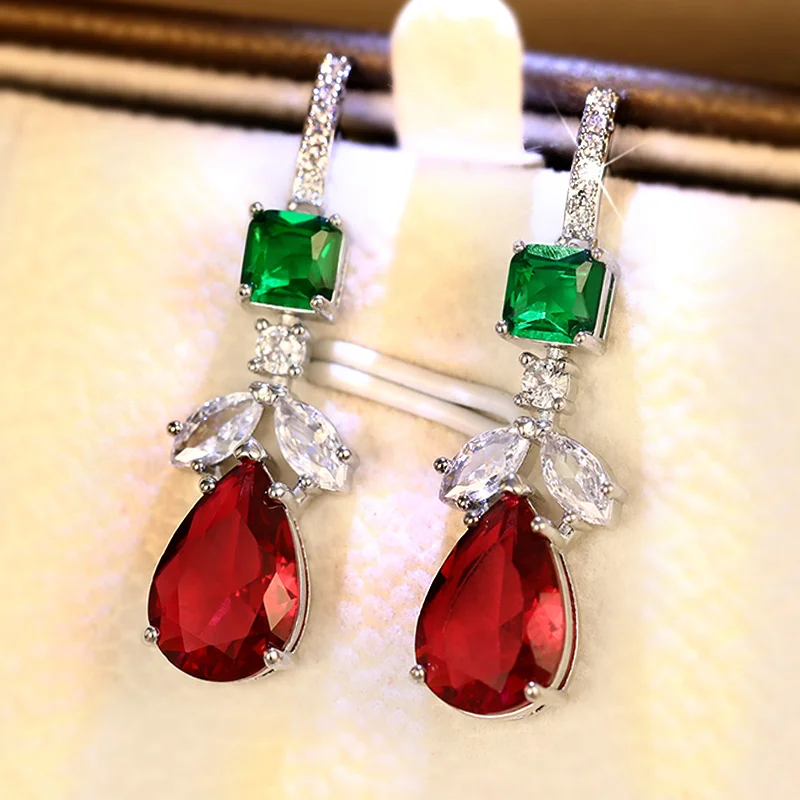 Huitan modernen Stil stilvolle Anhänger Ohrringe weibliche Mode Verlobung schmuck brillante Zirkonia Accessoires zum Jubiläum