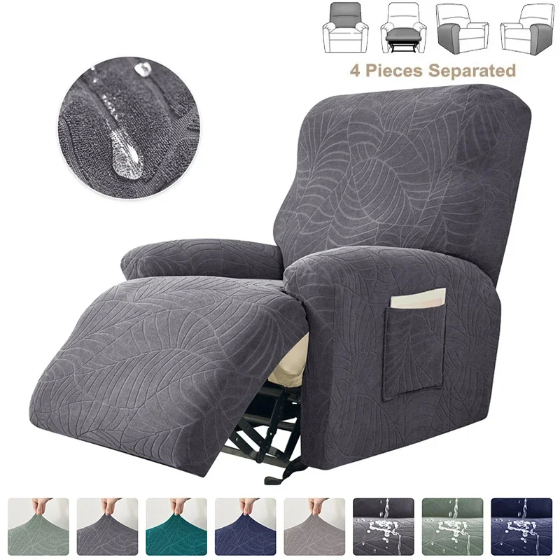 

Leaves Jacquard Recliner Sofa Covers Water Repellent Armchair Protector Cover Elastic Single Lounge Sofa Slipcovers