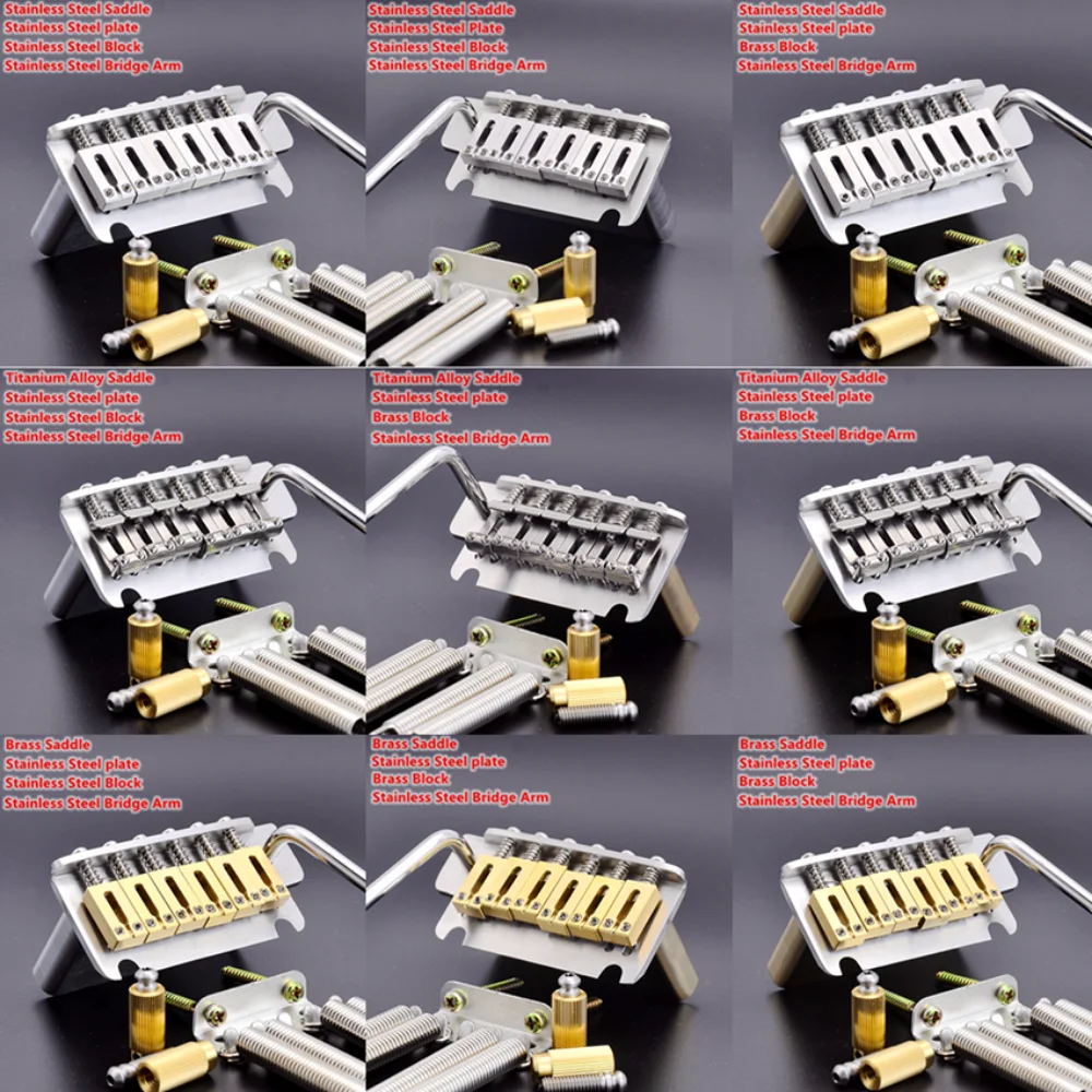 2 Point 510 Style Tremolo System Bridge with10.5mm Stainless Steel / Brass/ Titanium Alloy Saddle and Block for St/Ibz