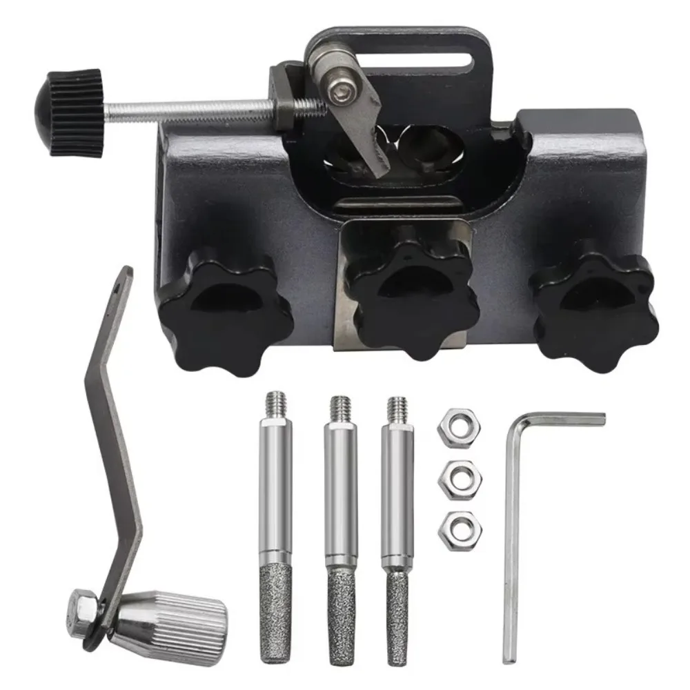 Portable Woodworking Chainsaw Sharpeners Manual with 3 Grinding Head Chain Sharpening Kit Durable Handheld