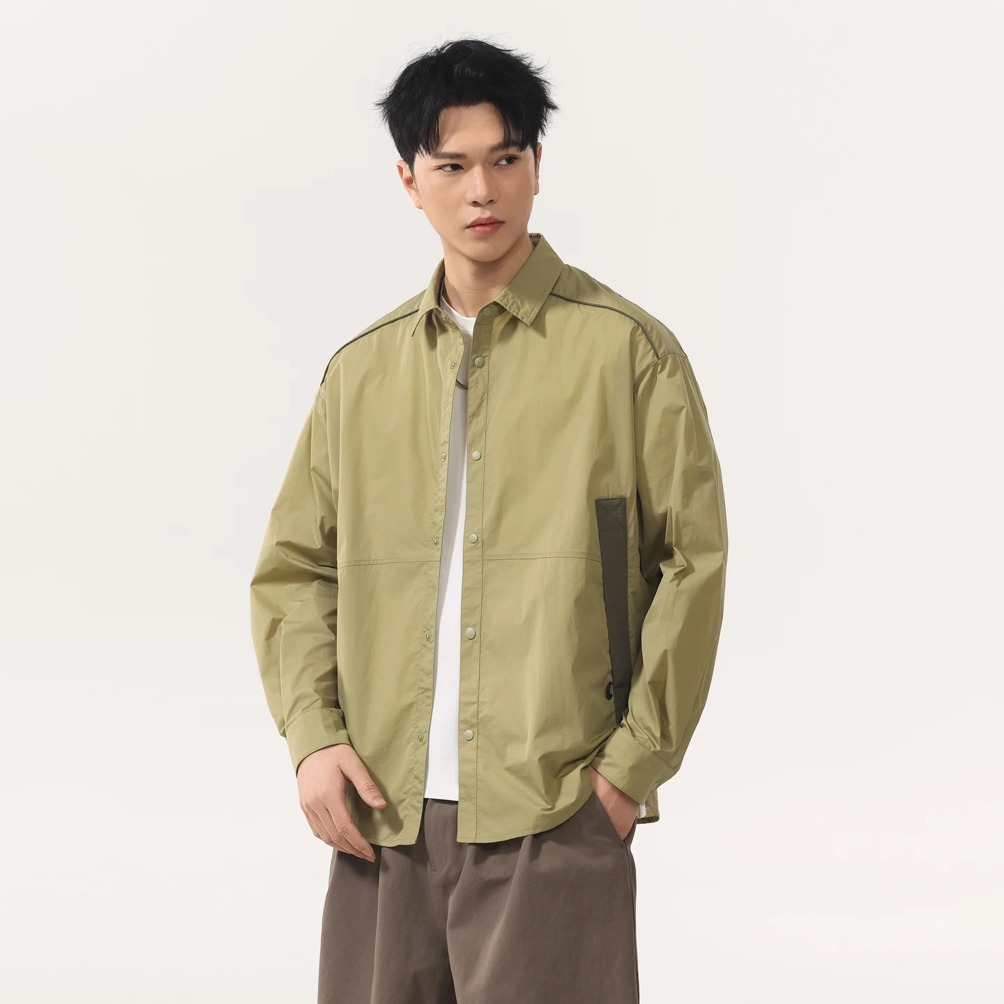Streetwear Oversize Long Sleeve Cargo Shirts Men Outdoor Hiking Lightweight Quick Dry Loose Casual Sunscreen Shirts Clothes