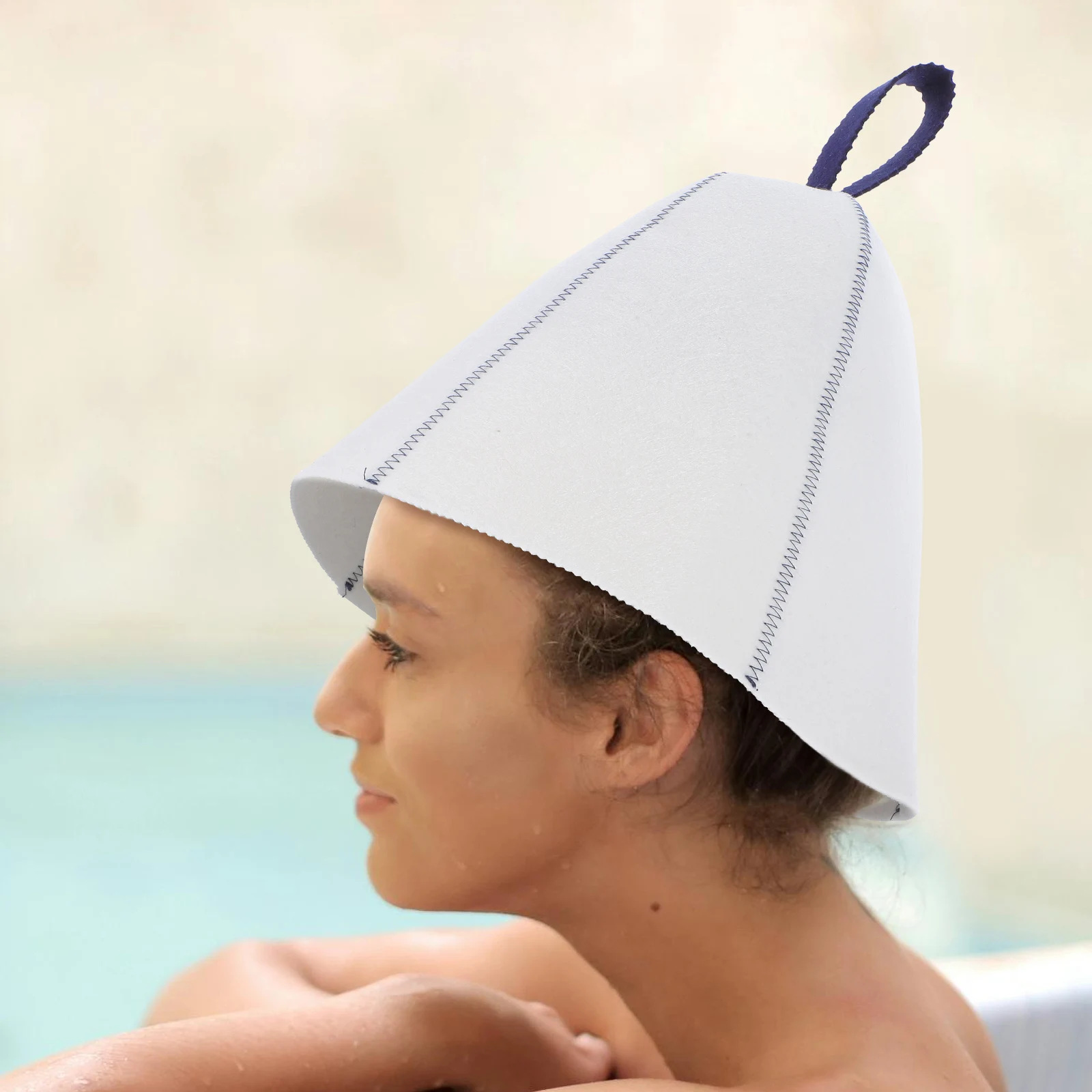 

Felt Sauna Hat and Gray Seat Cushion Set Thickened Heat Insulated Sauna Accessories for Men Women Comfortable Steam Bathroom