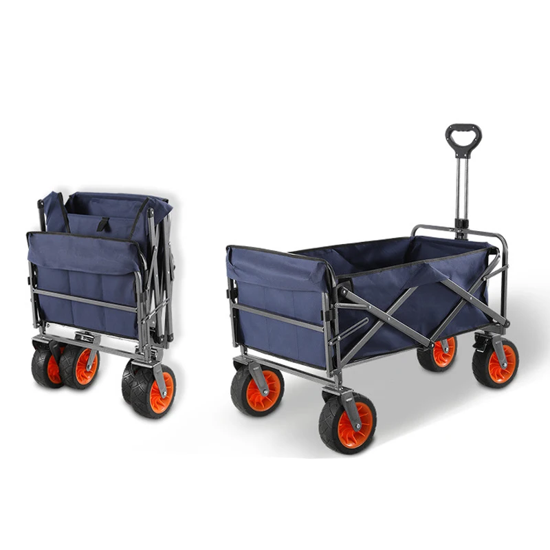 Outdoor Camping Wagon Cart with Big Wheels for Garden Beach Party Beach Sand Shopping Storage Tools Customizable OEM Support