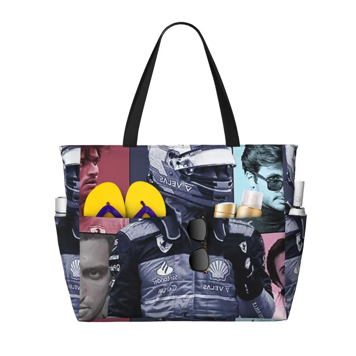 

Carlos Sainz Eras Tour 2025 Beach Tote Bag Sport Gym Yoga Duffle Large Tote Bag Women Travel Bag Fitness bag
