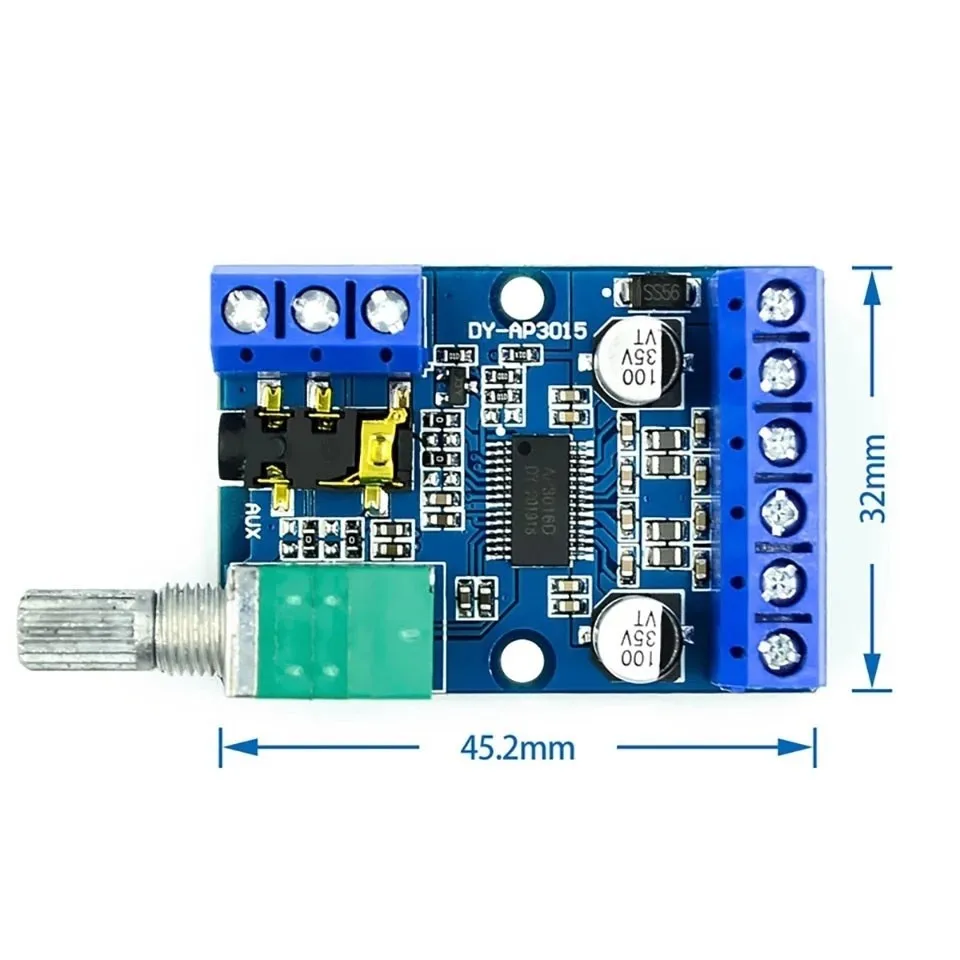 30Wx2 High Power Stereo Digital Power Amplifier Board 12V/24V Supply DIY Power Amplifier Module DY-AP3015