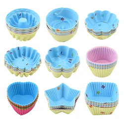 5Pcs/Set Silicone Cake Mold Muffin Cupcake Baking Molds DIY Cake Decorating Tools Cake Cup Kitchen Cooking Bakeware Maker