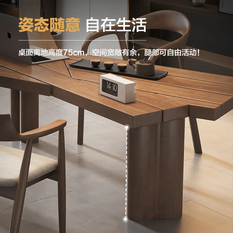 Solid wood desk Modern minimalist designer Living room Study desk Office workbench Home computer desk