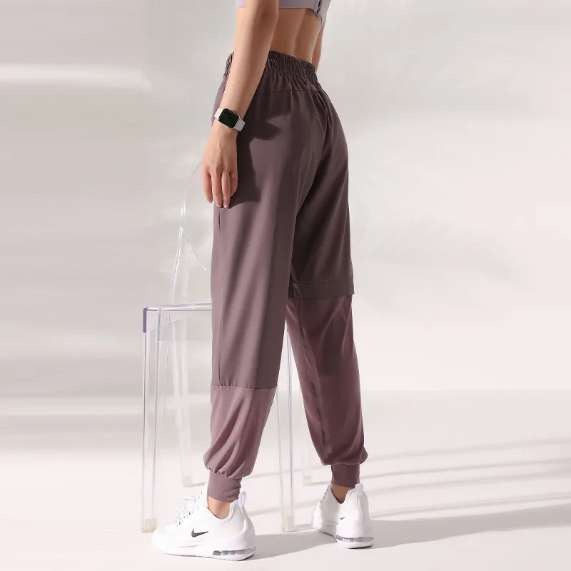 Women Loose Yoga Pant High Waist Sports Harem Pants Mesh Breathable Drawstring Running Jogging Trousers Gym Fitness Sweatpants