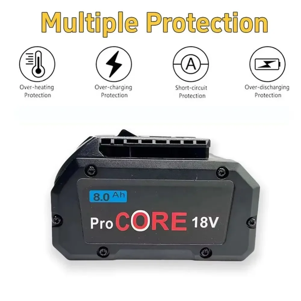 8Ah ProCORE replacement battery, for Bosch 18V cordless tools BAT609 BAT618 GBA18V 21700 high power 5C power cell