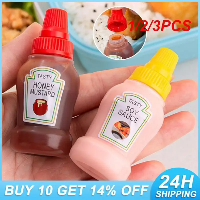 1/2/3PCS Condiment Squeeze Bottle Convenient Plastic Condiment Squeeze Box Squeeze Bottle Covered Polychromatic Salad Container