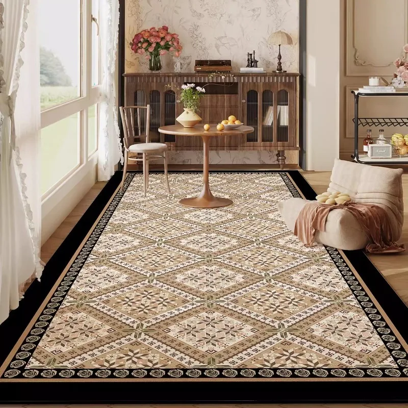 

French Retro Balcony Carpet PVC Leather Anti-slip Kitchen Mat Waterproof Oil-resistant Non-slip Floor Mats Home Washable Rug 러그