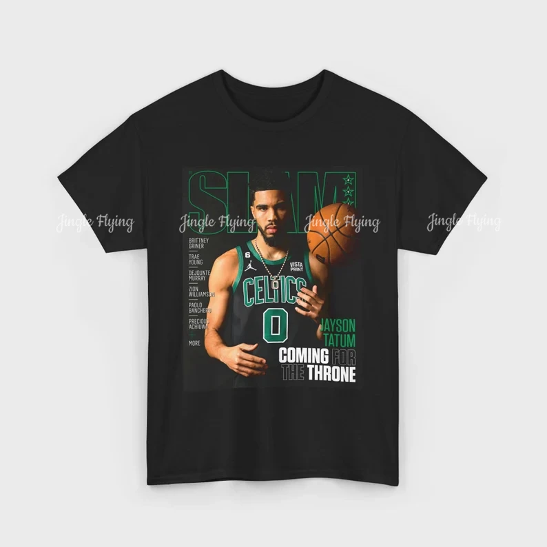 Jayson Tatum Slam Cover T-Shirt Coming Basketball Vintage Sport Tee American Basketball Cotton Tee