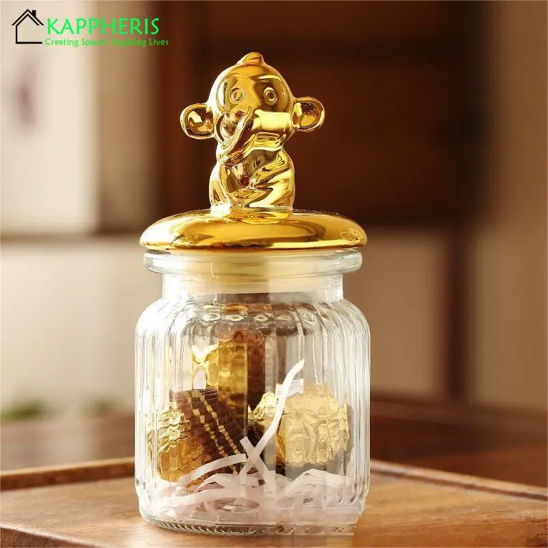 1PCS Candle Jars with Lid Wholesale Bulk Animal Glass Pot for Empty Aromatic Candles Wedding Storage Candy Boxes Containers