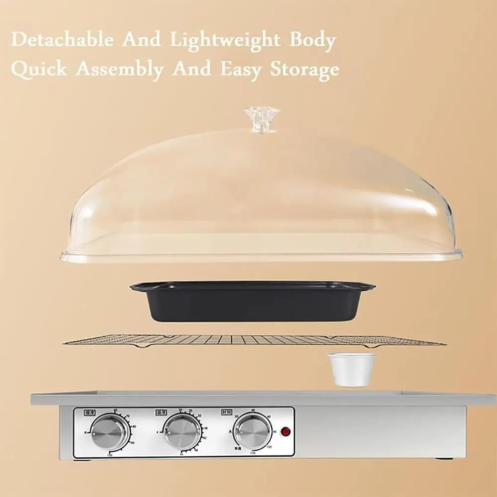 Dual-Control Sourdough Starter with Temperature & Humidity Adjustment for Authentic Bread Dough Fermentation