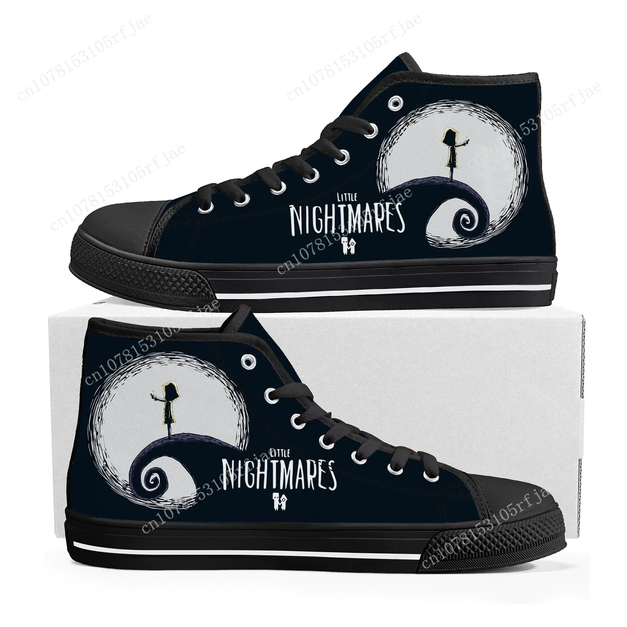 Game Little Nightmares High Top Sneakers Mens Womens Teenager High Quality Canvas Sneaker Game Custom Built Couple Shoes