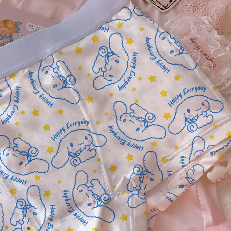 40-105kg Cinnamoroll Cute Kawaii Ice Silk Underwear Men Boxers Summer Antibiosis Cartoon Shorts Boy Gift Breathable Quick Dry