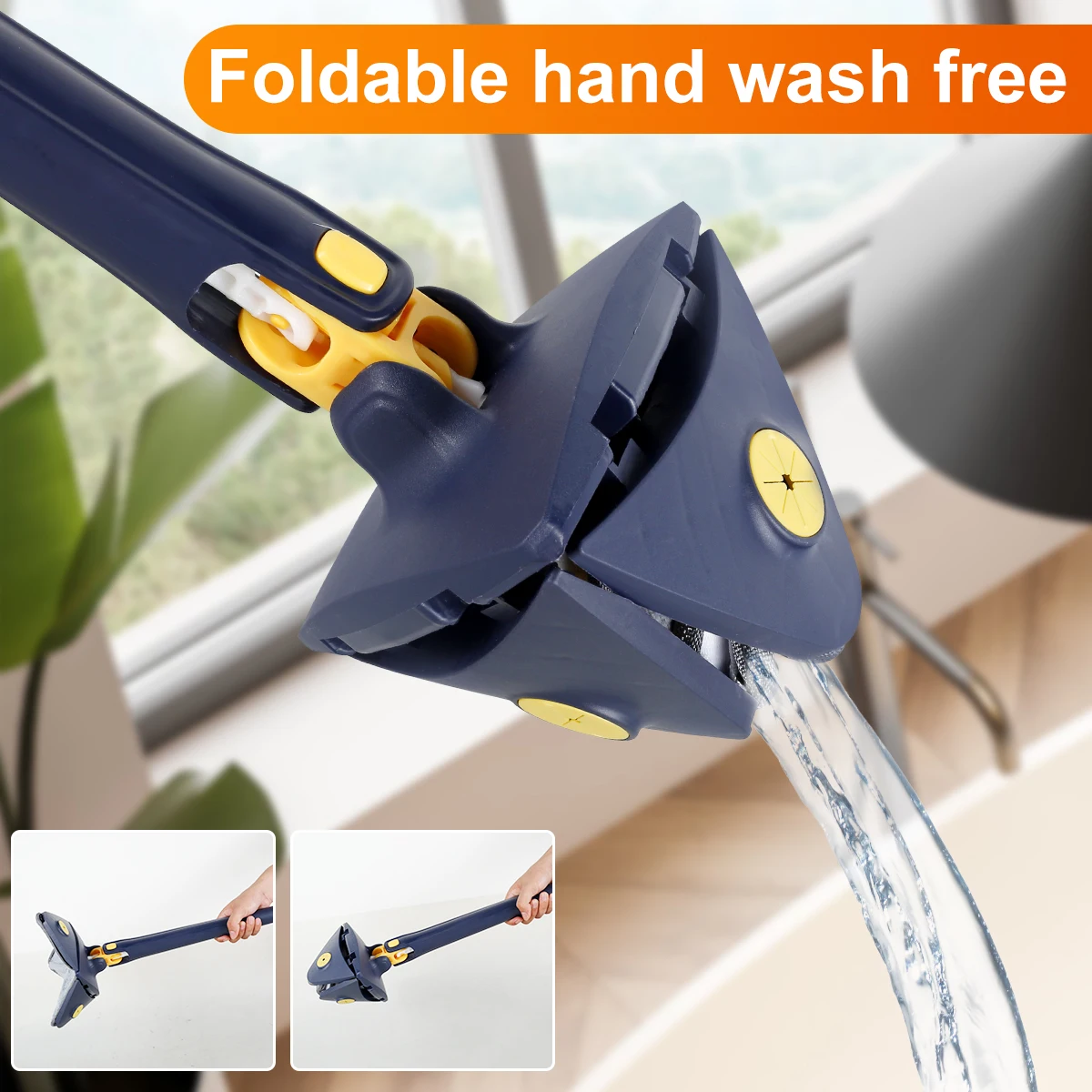 Extendable Triangle Mop 360° Rotatable Foldable Adjustable 130 Cm Self Water Squeezing Wall Floor Wet Dry Ceiling Cleaning Tools