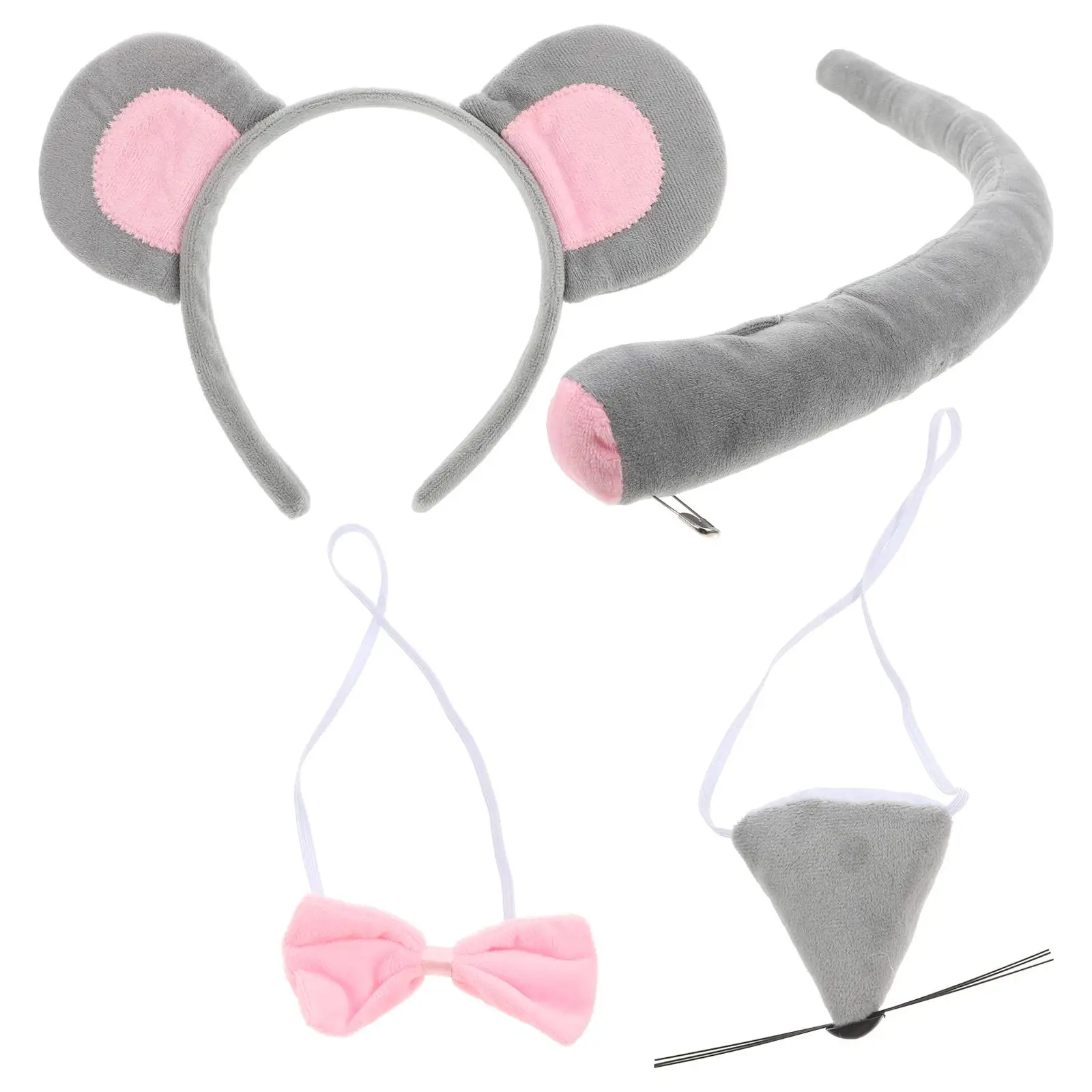 

Animal Mouse Costume Set Mouse Ears Headband Tail Bow Tie Nose Gloves Skirt for Kid Halloween Christmas Animals Cosplay