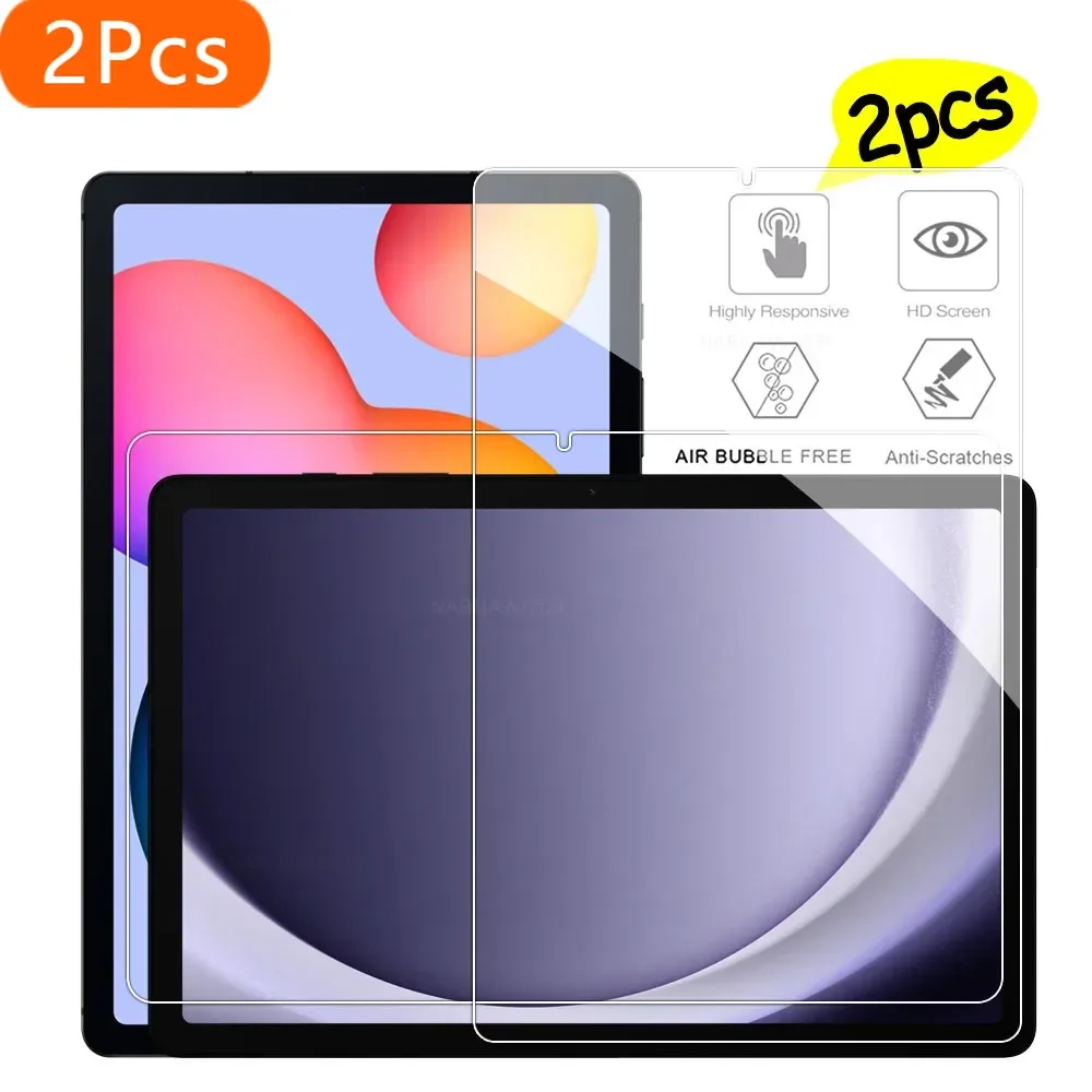 2PCS HD Scratch Proof Screen Protector Tempered Glass For Samsung Galaxy Tab S6 lite 2024 S5E S7 FE S8 S9 Ultra A7 A8 A9 Plus 5G