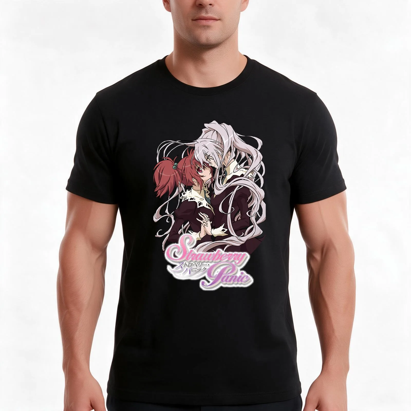 Strawberry Panic! T-Shirt, Summer Casual Cotton Tee, Oversized Streetwear Tops, Vintage Graphic Print, Loose Fit Short Sleeve
