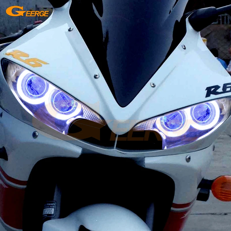 For Yamaha Yzf R6 2003 2004 2005 2006 2007 2008 2009 Excellent Day Light Ultra Bright COB Led Angel Eyes Kit Halo Rings