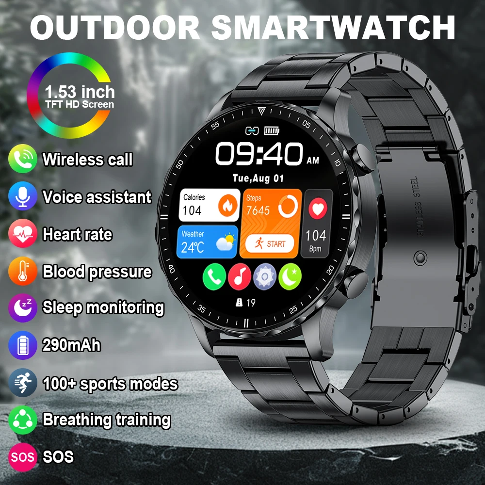 

LIGE Men's Smartwatch Heart Rate Sleep Monitoring Outdoor Sports Bracelet Fitness Tracker Reminder Push Smart Ring Woman's Watch