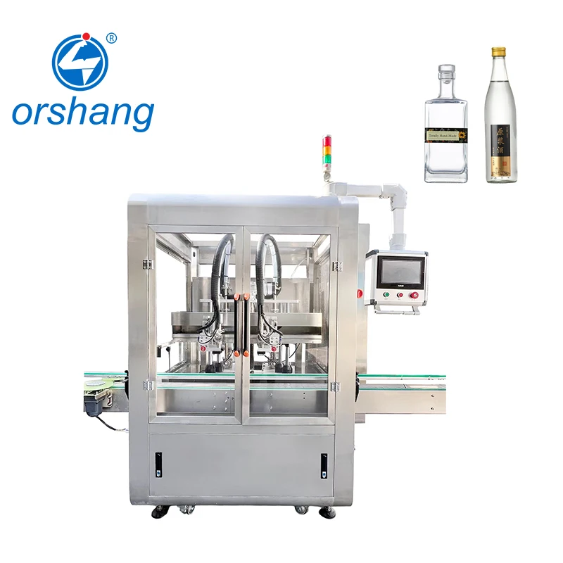 Orshang High Productivity Automatic Beverage Production Line Follow Type Liquid Wine Filling Capping Labeling Machine 2 Heads
