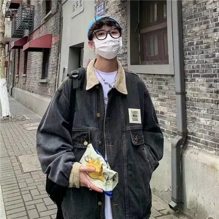 

plus Size Denim Jaet Women's Casual Loose Fit Spring Autumn Winter New Sle Corduroy Slimming Top Casual Jaet