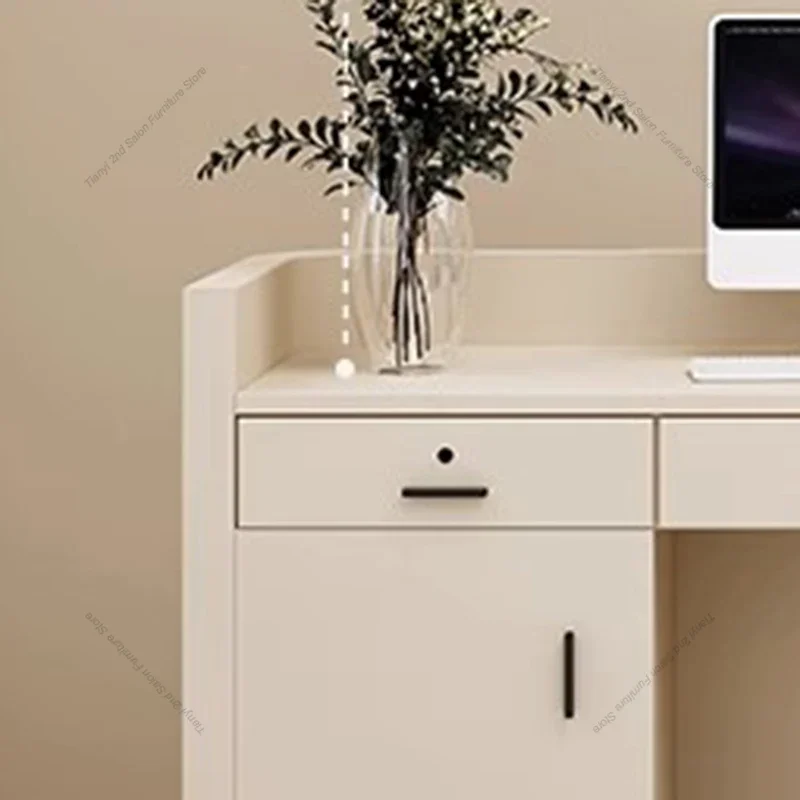 Cream Style Simplicity Reception Desks Beauty Salon Designer Clothing Store Reception Desk Modern Office Furniture Receptie HBRD