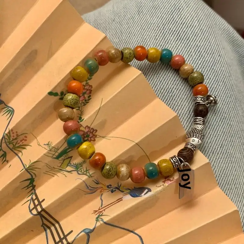 Lucky Koi Fish Bracelets Colorful National Style  for Couples Adjustable Rope Matching for Special Events